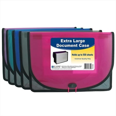 C-Line Products C-Line Products 58350BNDL5EA Extra Large Document Case Stitched - Color May Vary - Set of 5 Cases 58350BNDL5EA